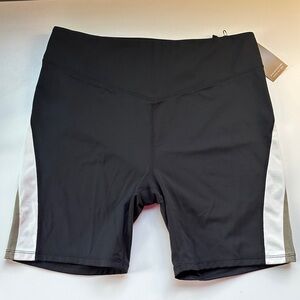 Alala Women's Black & Gold Bike Shorts with White Panels